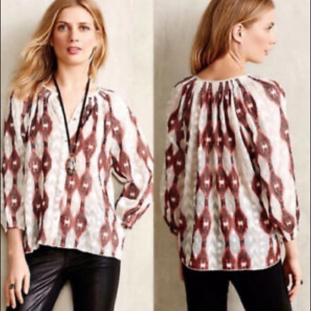 Anthropologie Line & Dot Socompa embroidered Top L